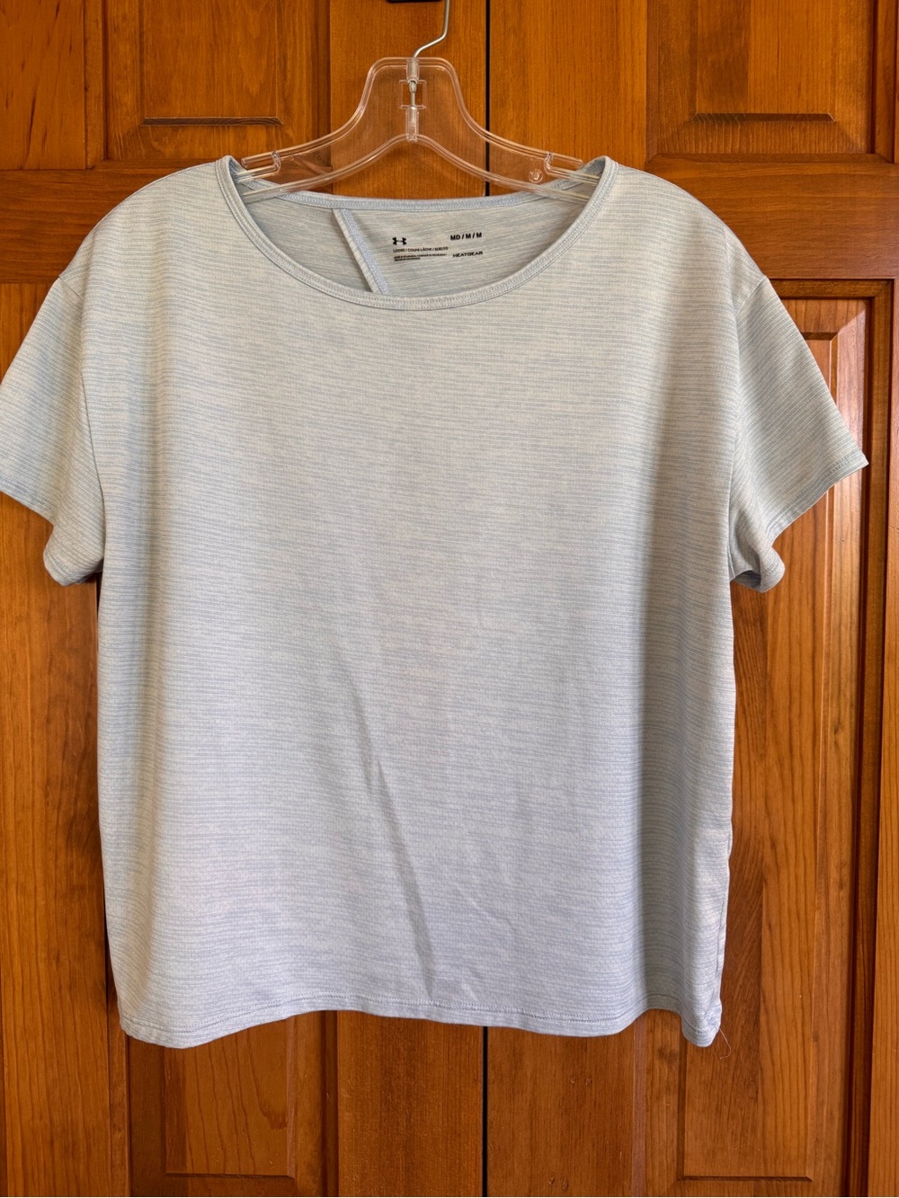 Under Armour Light Blue Heat Gear Open-Back Neck Tee Med